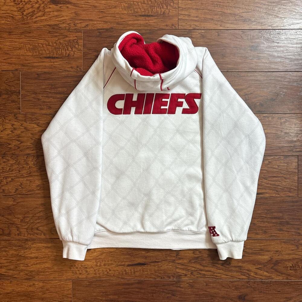 Vintage NFL Pro Line Kanas City Chiefs Diamond Patterned Fleece Full-Zip Hoodie